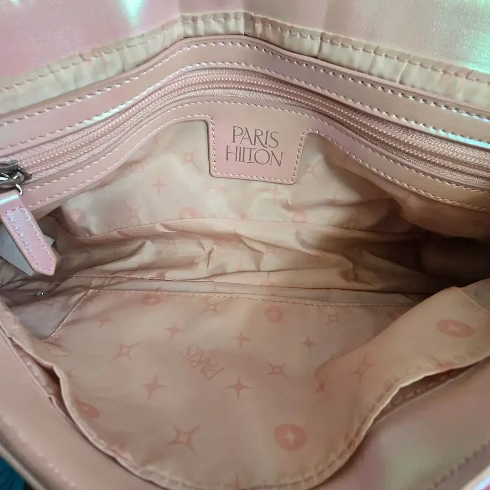 Paris Hilton Custom Iridescent Pink Studded Shoulder Bag with Charms